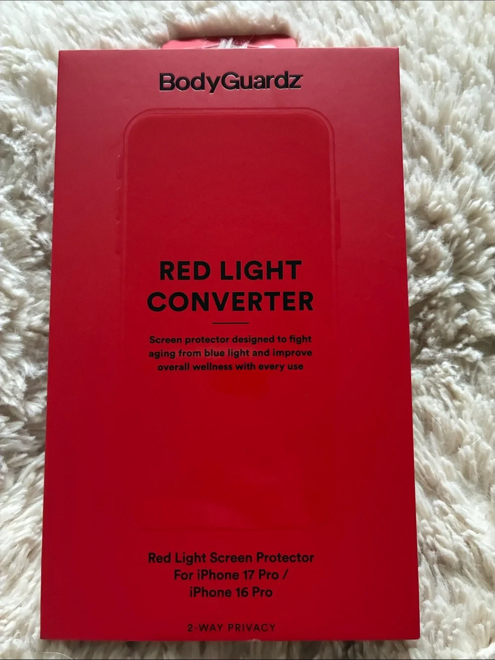 BodyGuardz Red Light Converter iPhone 17 Pro/16 Pro Screen Protector - Privacy
